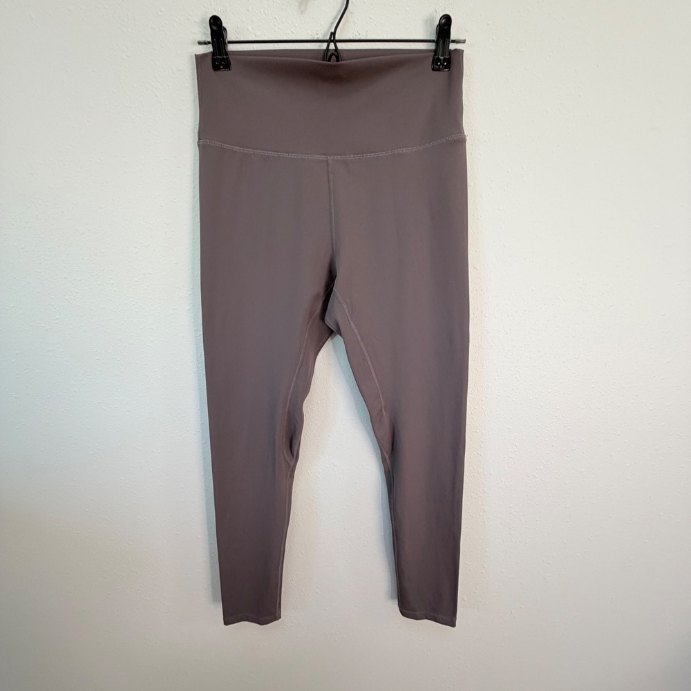Lululemon High Rise Leggings Womens Mauve Taupe 7/8 Yoga Athleisure No Size Tag - Picture 2 of 14